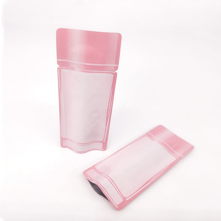 QQ Studio® Double-Sided Perfumed Pink Aluminum Cosmetic Bottle Shape Open Bottom Bags