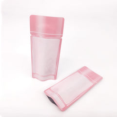 Double-Sided Perfumed Pink Aluminum Cosmetic Bottle Shape Open Bottom Bags