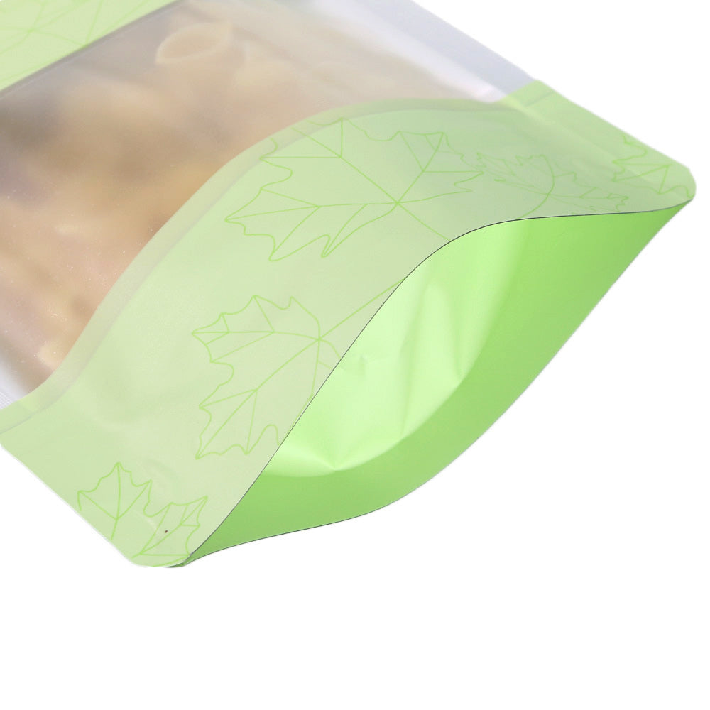 Matte Frosted Window Maple Leaves Design Aluminum Stand Strong® Bags