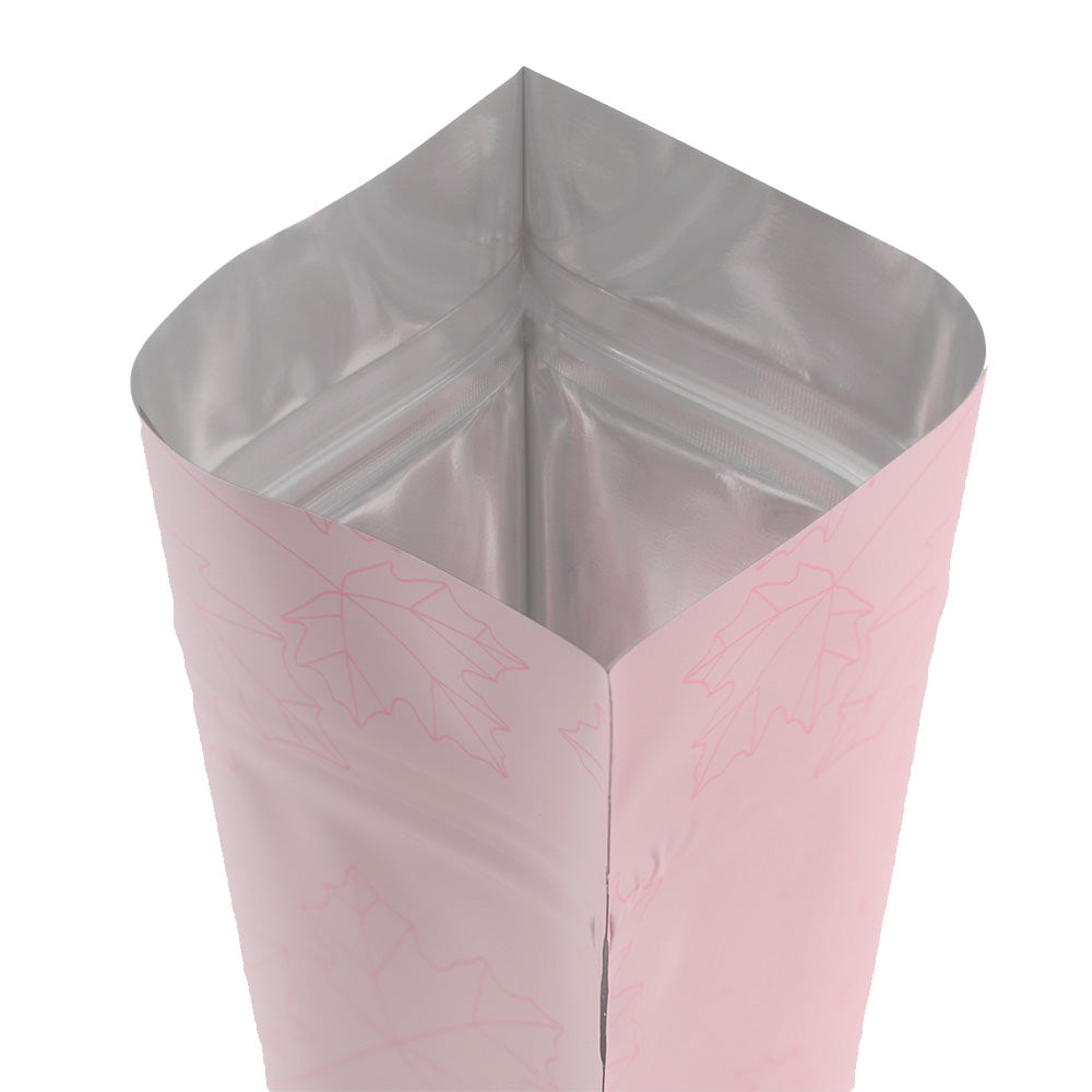 Matte Frosted Window Maple Leaves Design Aluminum Stand Strong® Bags