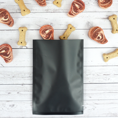Half Coal Black Matte Plastic SlickSeal™ Bags with Frosted Window