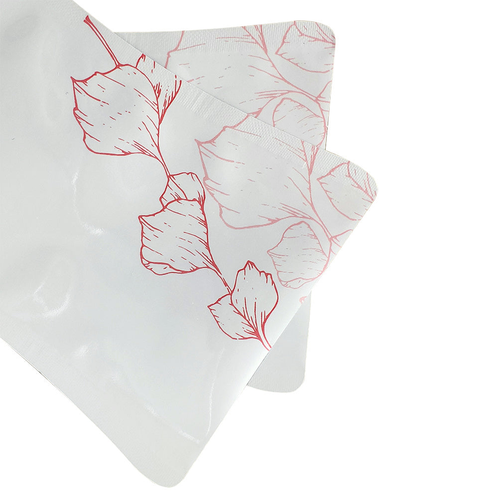 Aluminum Bottle Shaped Sunrise Red Leaf Design Open-Bottom Spout Storage Bags