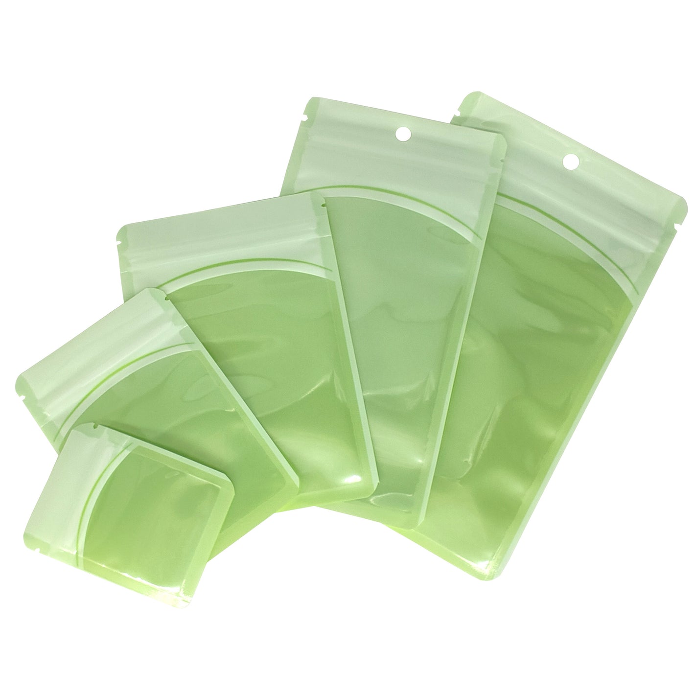 QQ Studio® Glossy Mint Green Plastic QuickQlick™ Bags with Hang Hole