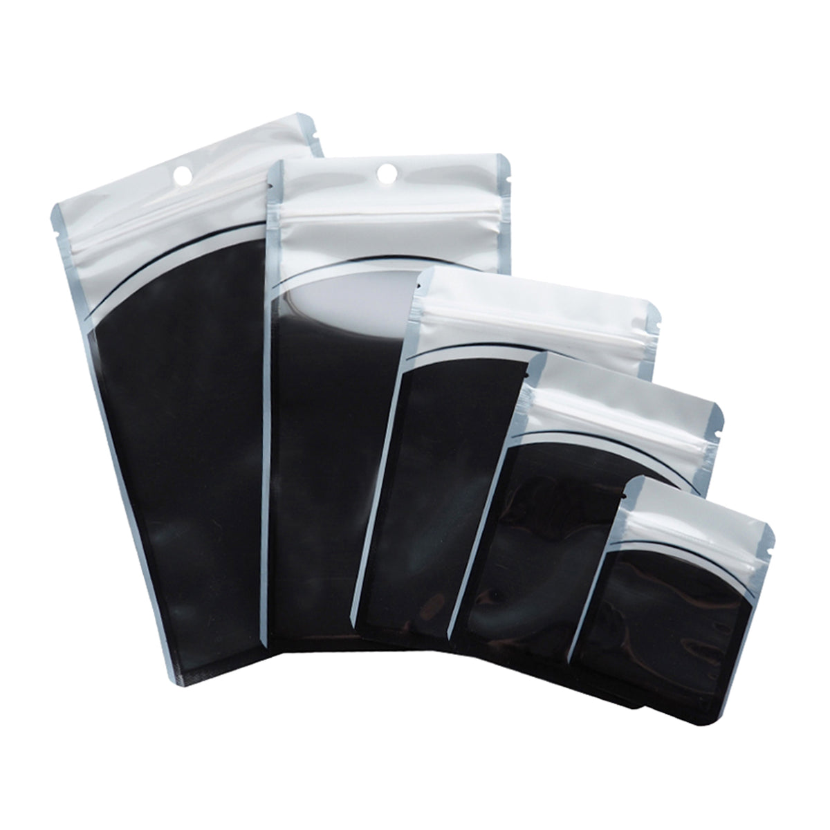 Glossy Plastic Zipper Bags with Transparent Framed Window and Hang Hole