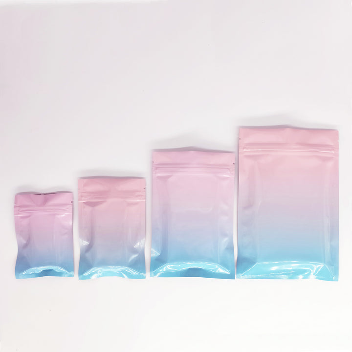 QQ Studio® Glossy Cotton Candy Pink Two-Tone Ombre Gradient Mylar QuickQlick™ Bags