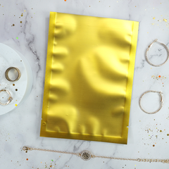 Graham Cracker Gold Matte Plastic SlickSeal™ Bags with Frosted Window