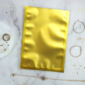 QQ Studio® Graham Cracker Gold Matte Plastic SlickSeal™ Bags with Frosted Window