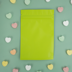 Reusable Flat Zipper Seal Bags – Garden Salad Green Matte Finish with Frosted Window