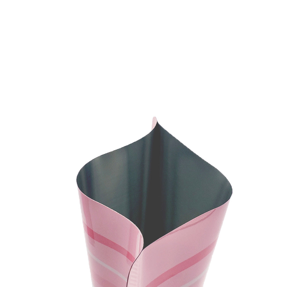 Glossy Rosé Pink Aluminum Bottle Shape Open Bottom Bags