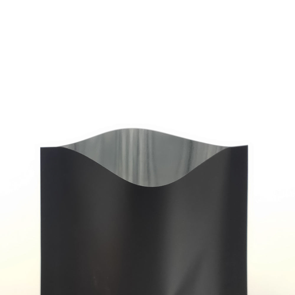 Matte Waxed Black Mylar Foil Open Fill Bags