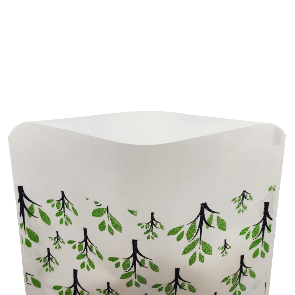 Nature Green Paper Tree Design Open Top Bags