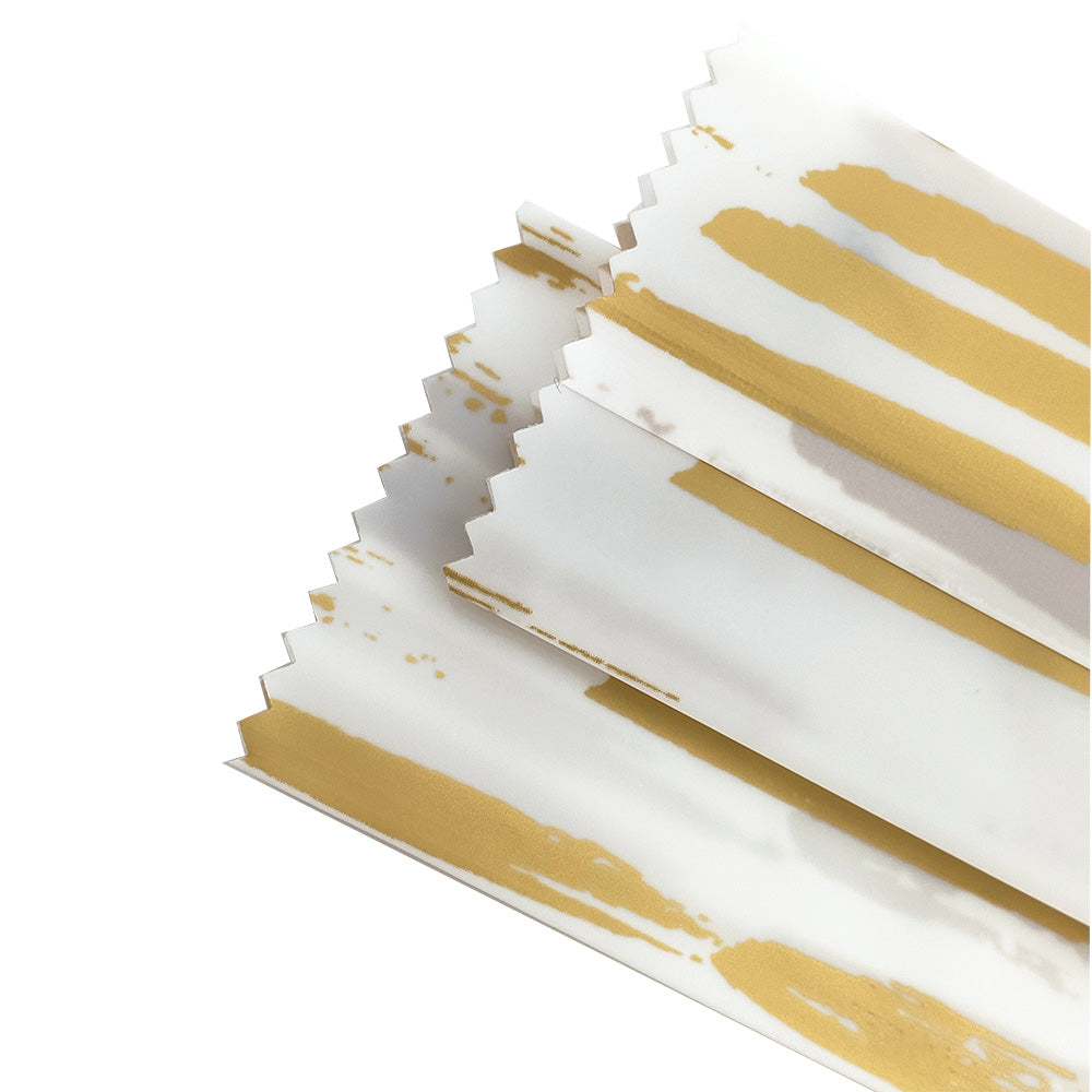 Brushed Paint Chiffon White Fin Seal Open Top Bag