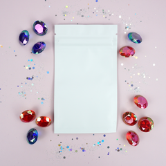Matte Whipped Cream White Flat Zipper Seal Bags with Frosted Window – QuickQlick®