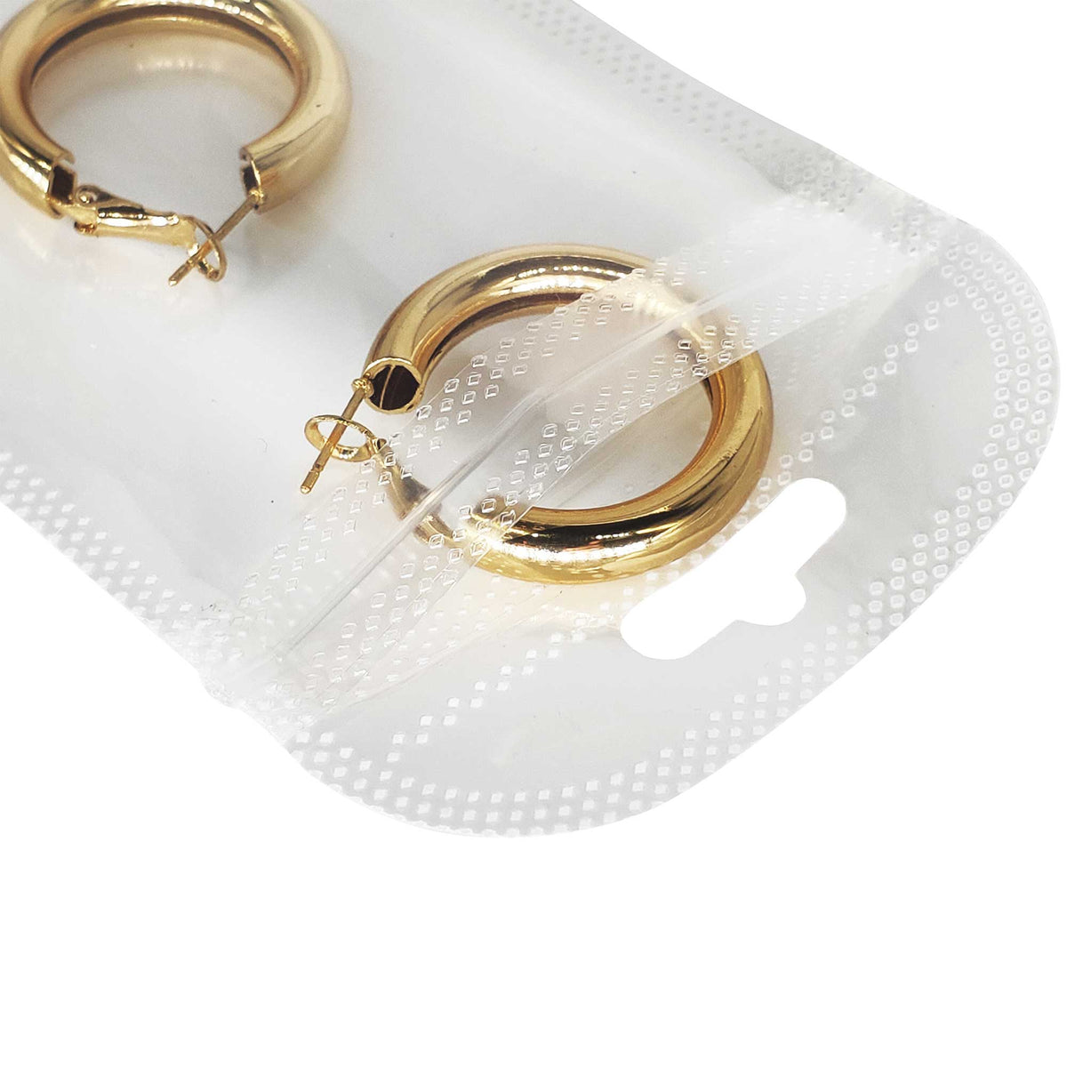Half White Linen Plastic Flat QuickQlick® Bags with Rounded Corners and Butterfly Hang Hole