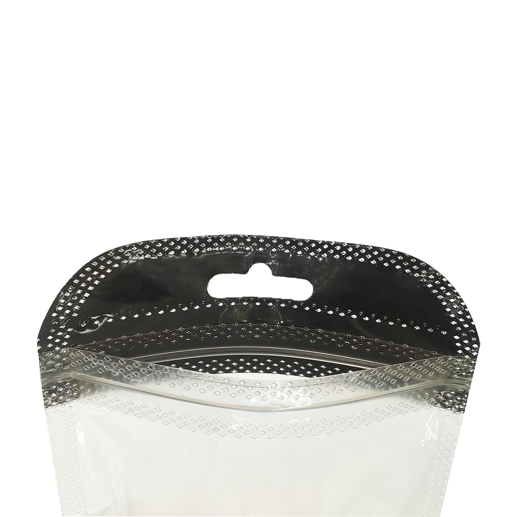 Glossy Clear Front and Half-Colored Design Zipper Seal Bags with Butterfly Hang Hole